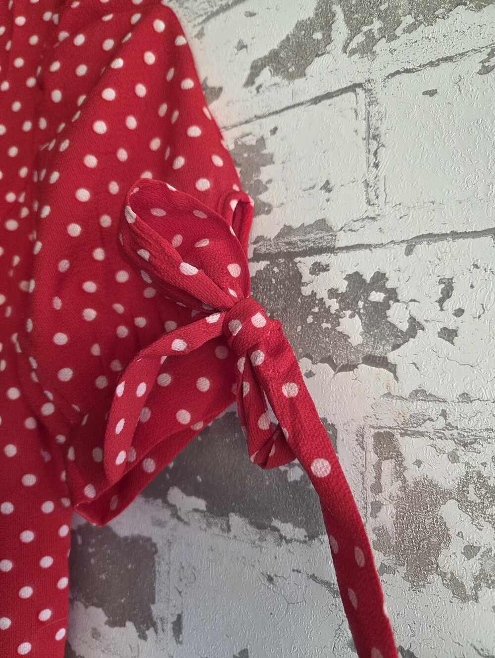 Monteau Los Angeles Red & White Polka Dot Button-Front Dress - Small - Picture 4 of 8
